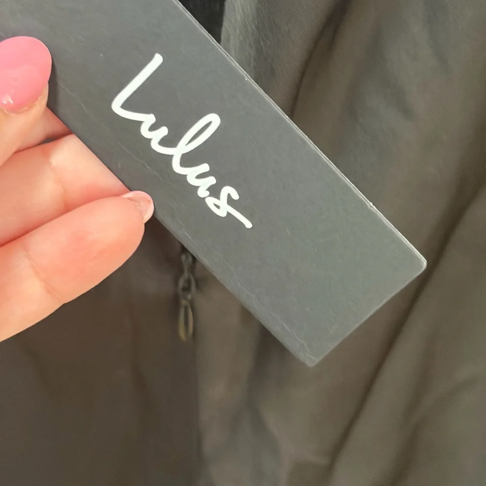 Lulus Effortlessly Sensational NWT size Large Black Satin Backless Maxi Dress - Picture 9 of 13